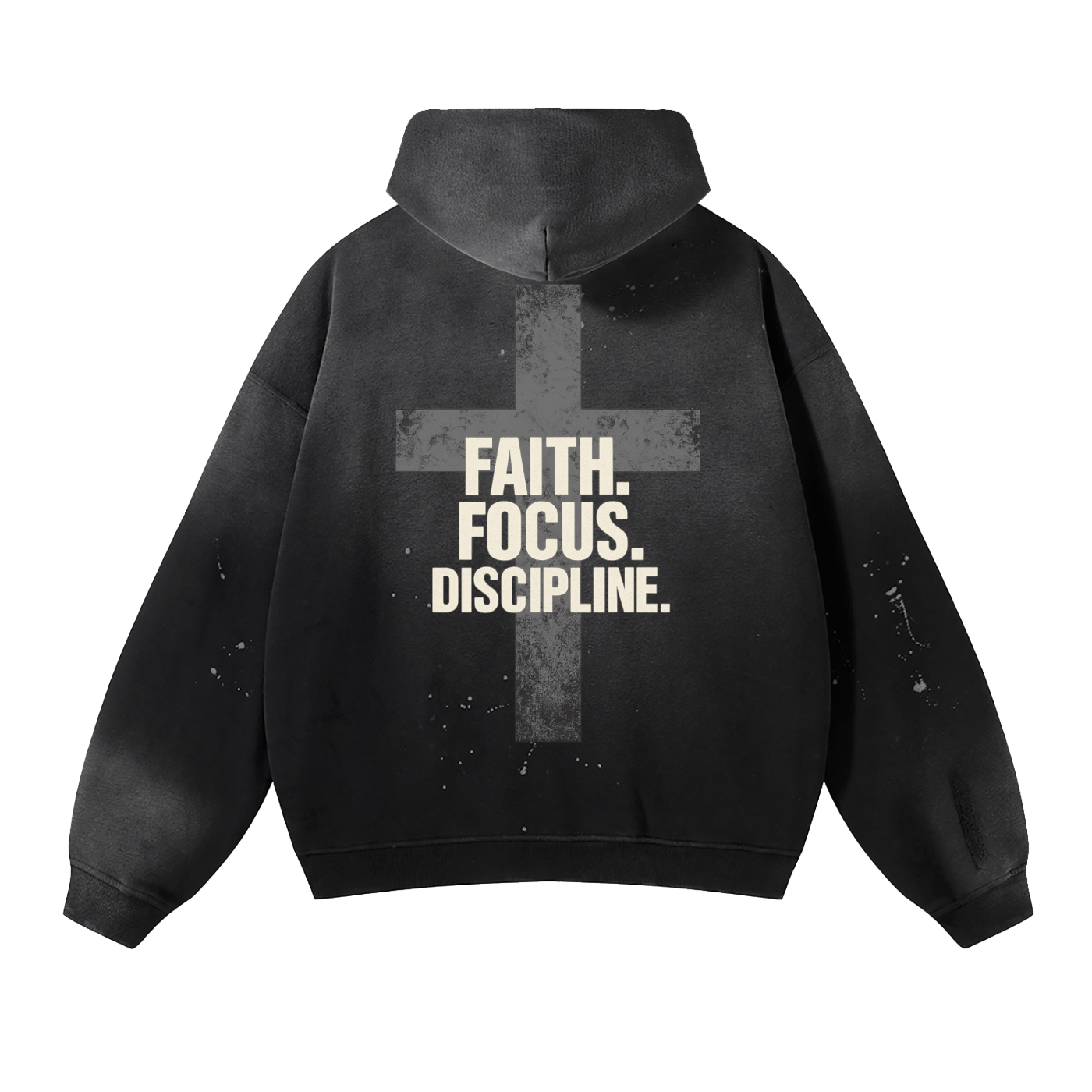 Vintage Washed Frayed Fleece Hoodie